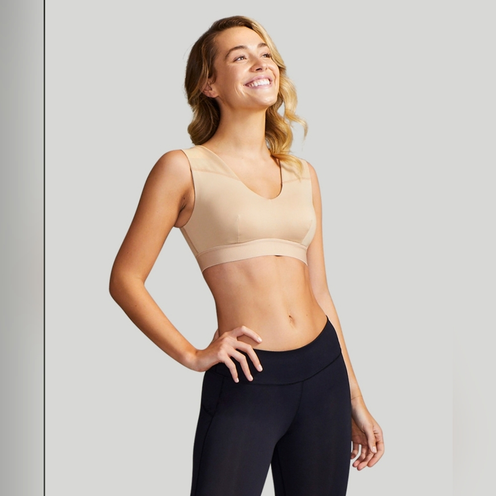 Tommie Copper Shoulder Support Bra in Nude, Small